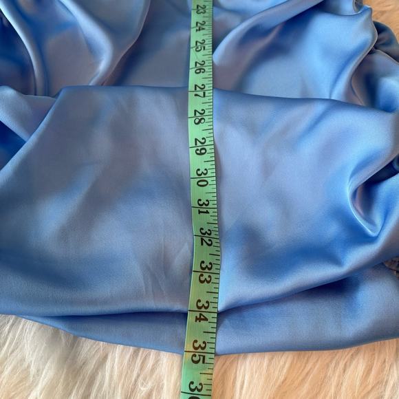 Princess Polly Parsons Long Sleeve Mini Dress Blue Bodycon V-Ncek Silky Size 6 - Picture 11 of 12